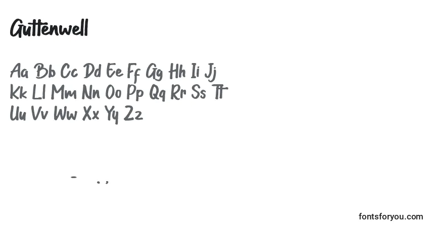 Fuente Guttenwell - alfabeto, números, caracteres especiales
