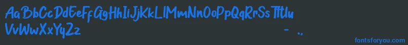 Guttenwell-fontti – siniset fontit mustalla taustalla