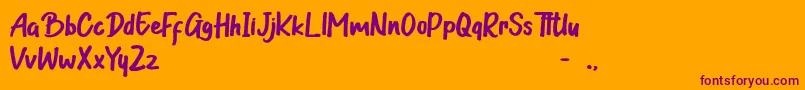 Guttenwell Font – Purple Fonts on Orange Background