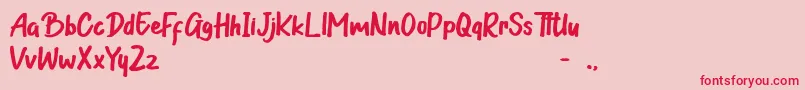 フォントGuttenwell – ピンクの背景に赤い文字