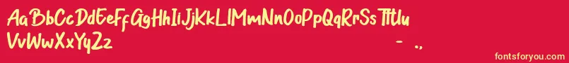 Guttenwell Font – Yellow Fonts on Red Background