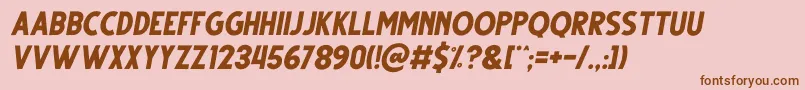 Gutter Italic Font – Brown Fonts on Pink Background