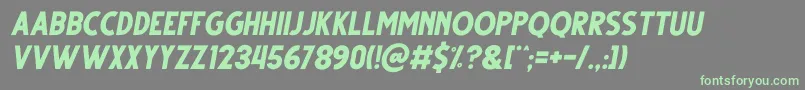 Czcionka Gutter Italic – zielone czcionki na szarym tle