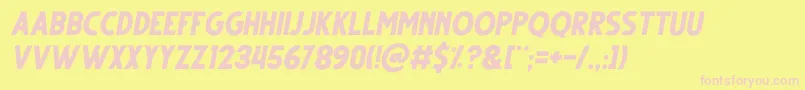 Gutter Italic Font – Pink Fonts on Yellow Background