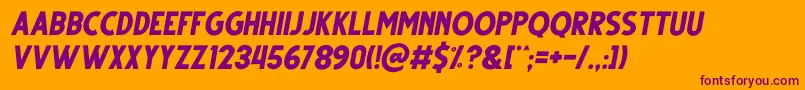 Gutter Italic Font – Purple Fonts on Orange Background