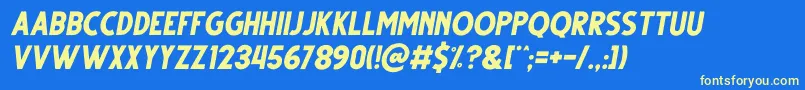 Gutter Italic Font – Yellow Fonts on Blue Background