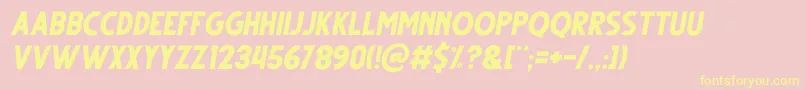 Gutter Italic Font – Yellow Fonts on Pink Background