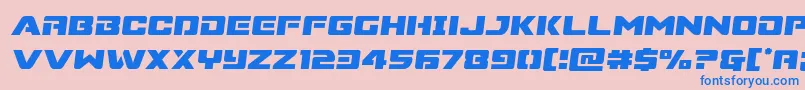 フォントSupercommandosemital – ピンクの背景に青い文字