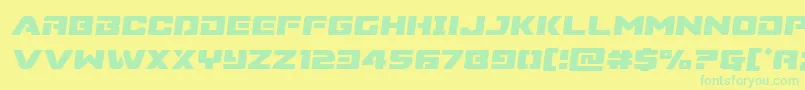Supercommandosemital Font – Green Fonts on Yellow Background