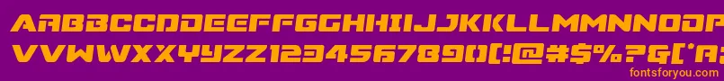 Supercommandosemital Font – Orange Fonts on Purple Background