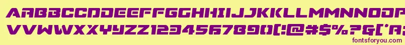 Supercommandosemital Font – Purple Fonts on Yellow Background
