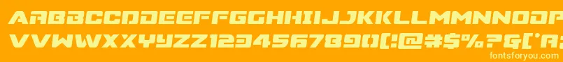 Supercommandosemital Font – Yellow Fonts on Orange Background