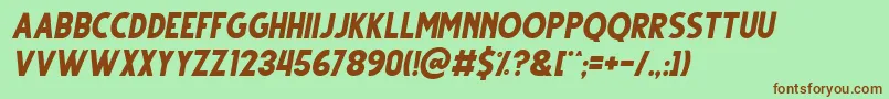 Gutter Italic Font – Brown Fonts on Green Background