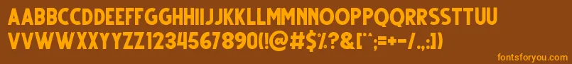 Fonte Gutter Regular – fontes laranjas em um fundo marrom