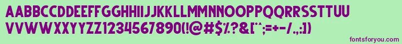 Gutter Regular Font – Purple Fonts on Green Background