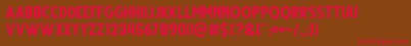 Gutter Regular-Schriftart – Rote Schriften auf braunem Hintergrund