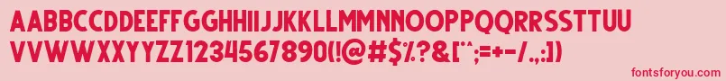 Gutter Regular-Schriftart – Rote Schriften auf rosa Hintergrund