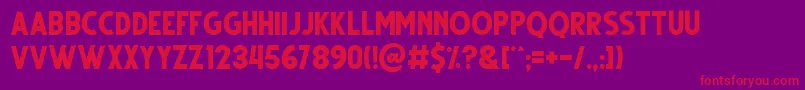 Gutter Regular-Schriftart – Rote Schriften auf violettem Hintergrund