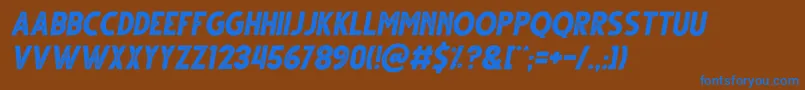 Gutter Rust Italic Font – Blue Fonts on Brown Background
