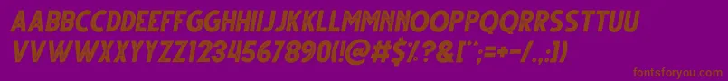 Gutter Rust Italic-fontti – ruskeat fontit violetilla taustalla