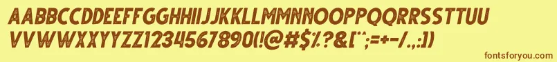 Gutter Rust Italic Font – Brown Fonts on Yellow Background