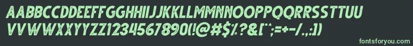 Gutter Rust Italic Font – Green Fonts on Black Background