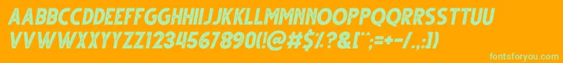 Gutter Rust Italic Font – Green Fonts on Orange Background