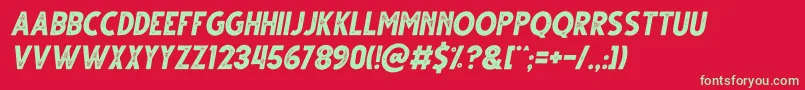 Gutter Rust Italic Font – Green Fonts on Red Background