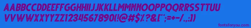 Gutter Rust Italic Font – Purple Fonts on Blue Background