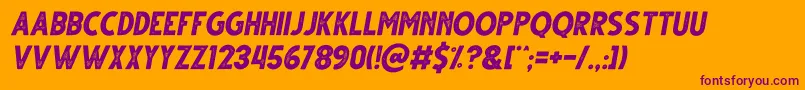 Gutter Rust Italic Font – Purple Fonts on Orange Background