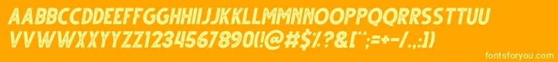 Gutter Rust Italic Font – Yellow Fonts on Orange Background