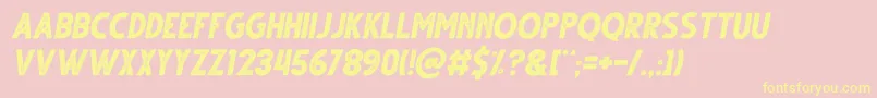 Gutter Rust Italic Font – Yellow Fonts on Pink Background