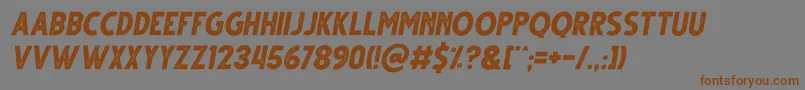 Fonte Gutter Rust Italic – fontes marrons em um fundo cinza
