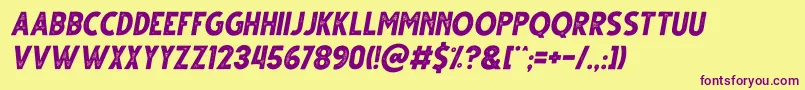 Gutter Rust Italic Font – Purple Fonts on Yellow Background