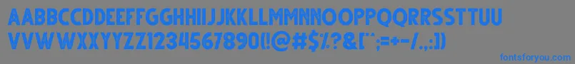 Czcionka Gutter Rust – niebieskie czcionki na szarym tle