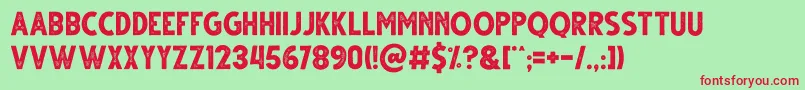 Gutter Rust Font – Red Fonts on Green Background