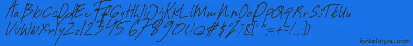 Шрифт Guwatel Thin – чёрные шрифты на синем фоне