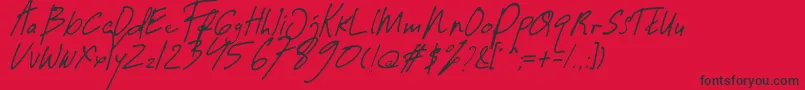 フォントGuwatel Thin – 赤い背景に黒い文字