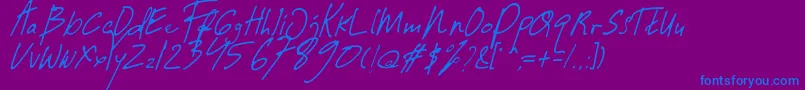 Шрифт Guwatel Thin – синие шрифты на фиолетовом фоне