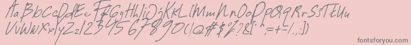 フォントGuwatel Thin – ピンクの背景に灰色の文字