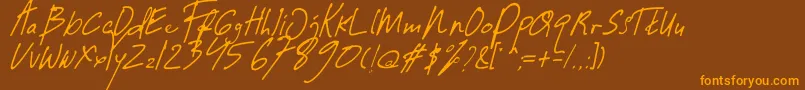 Guwatel Thin Font – Orange Fonts on Brown Background