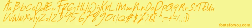 Guwatel Thin Font – Orange Fonts on Yellow Background