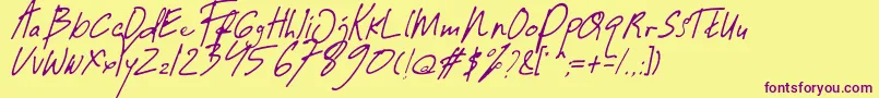 Guwatel Thin Font – Purple Fonts on Yellow Background
