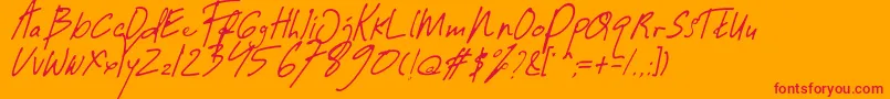 Guwatel Thin Font – Red Fonts on Orange Background