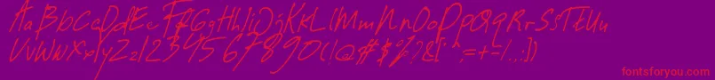 Guwatel Thin-Schriftart – Rote Schriften auf violettem Hintergrund