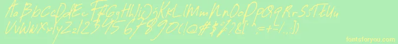 Guwatel Thin Font – Yellow Fonts on Green Background