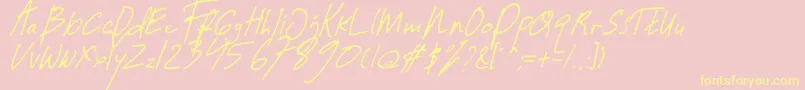 Guwatel Thin-Schriftart – Gelbe Schriften auf rosa Hintergrund
