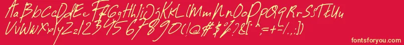 Guwatel Thin-Schriftart – Gelbe Schriften auf rotem Hintergrund