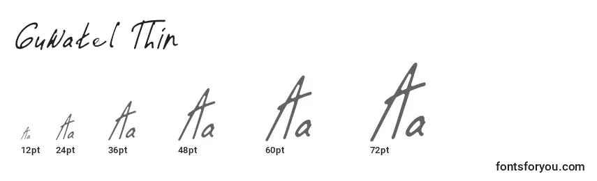 Guwatel Thin Font Sizes