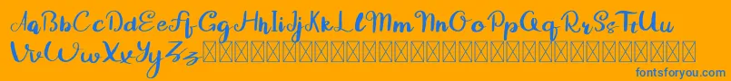 Guyona Font – Blue Fonts on Orange Background